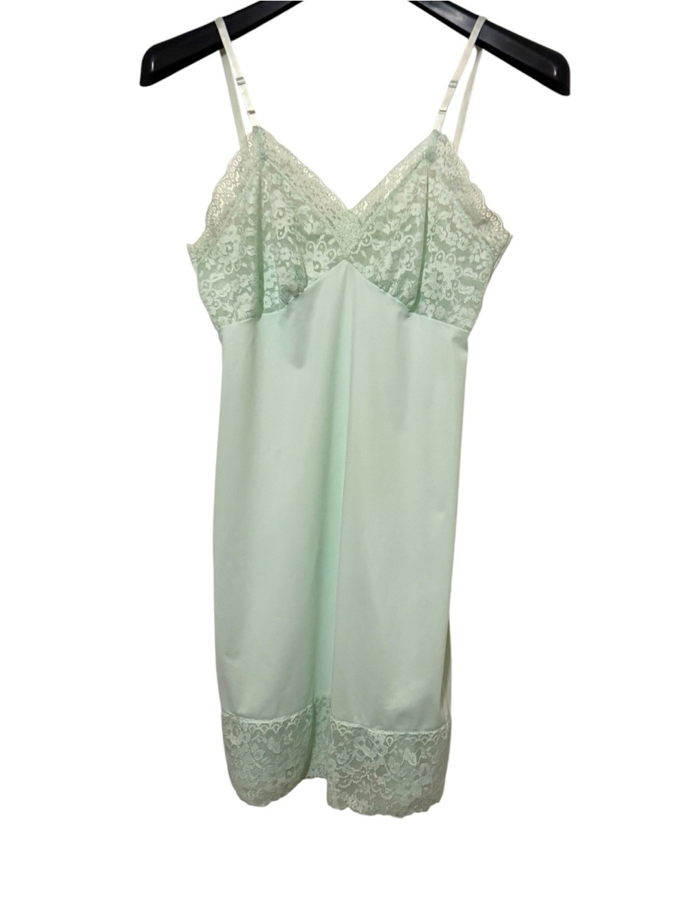 Van Raalte Seafoam Pastel 60’s Vintage DuPont Nylon Full Slip Sz S 34 Pristine
